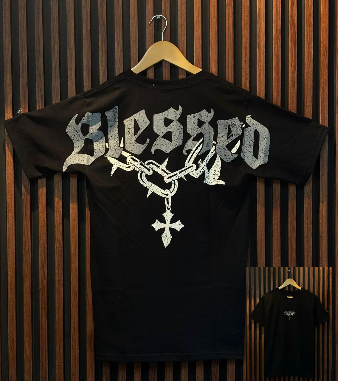 Playera Estilo Urbano "Blessed Cross & Chain"